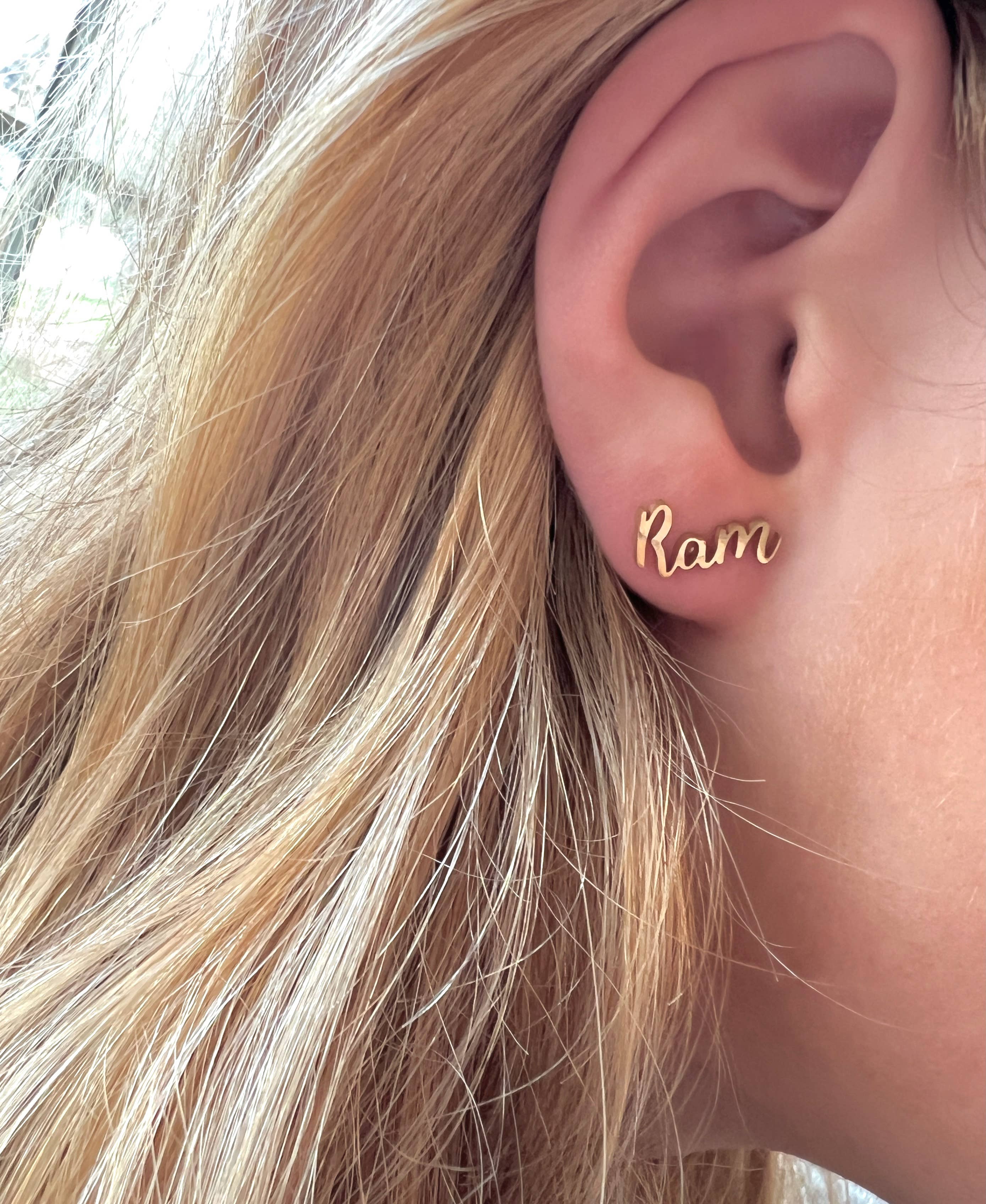 Ram Mom Earrings Gold Everlasting