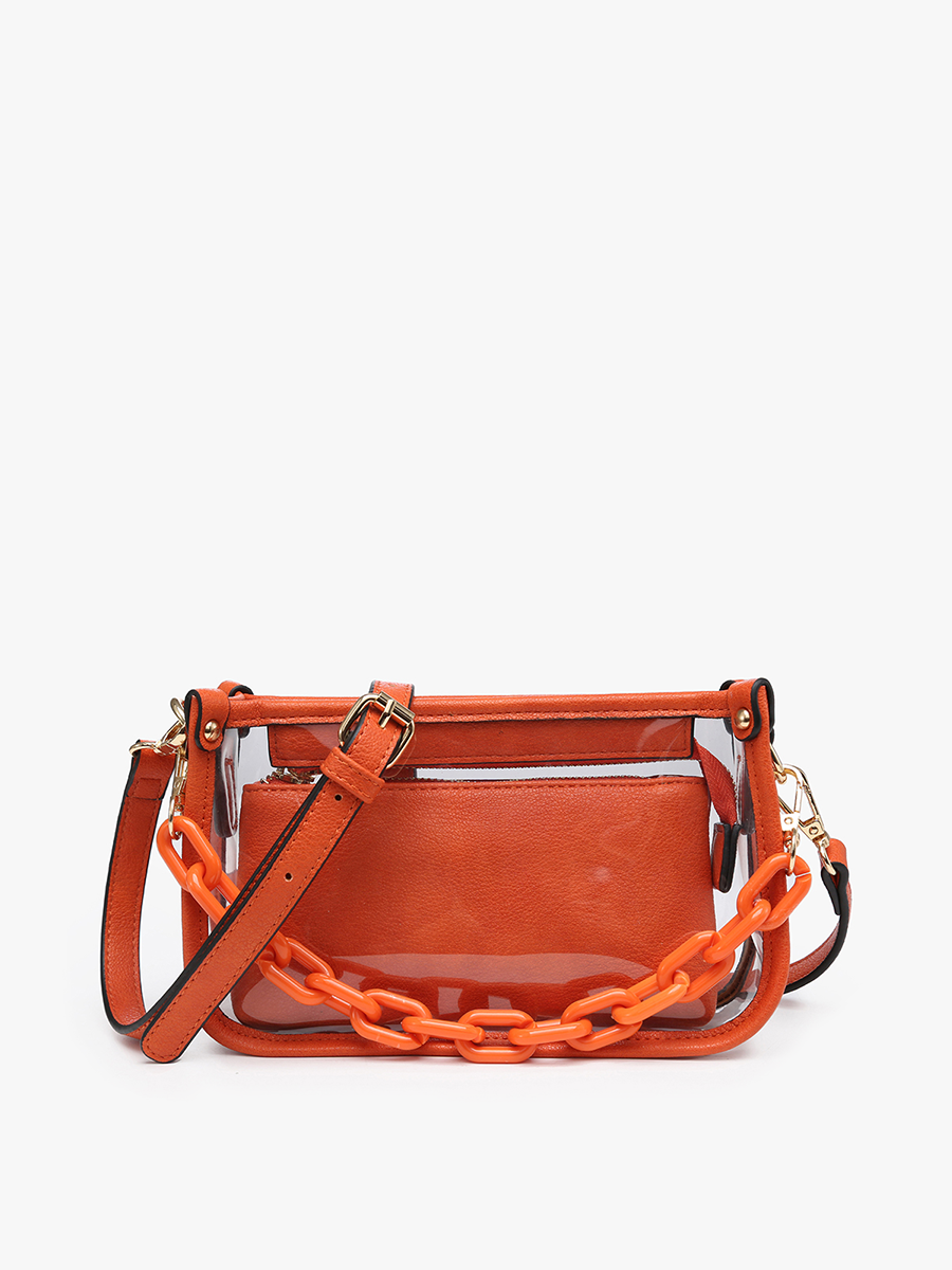 Clear crossbody bag with chain strap clearance