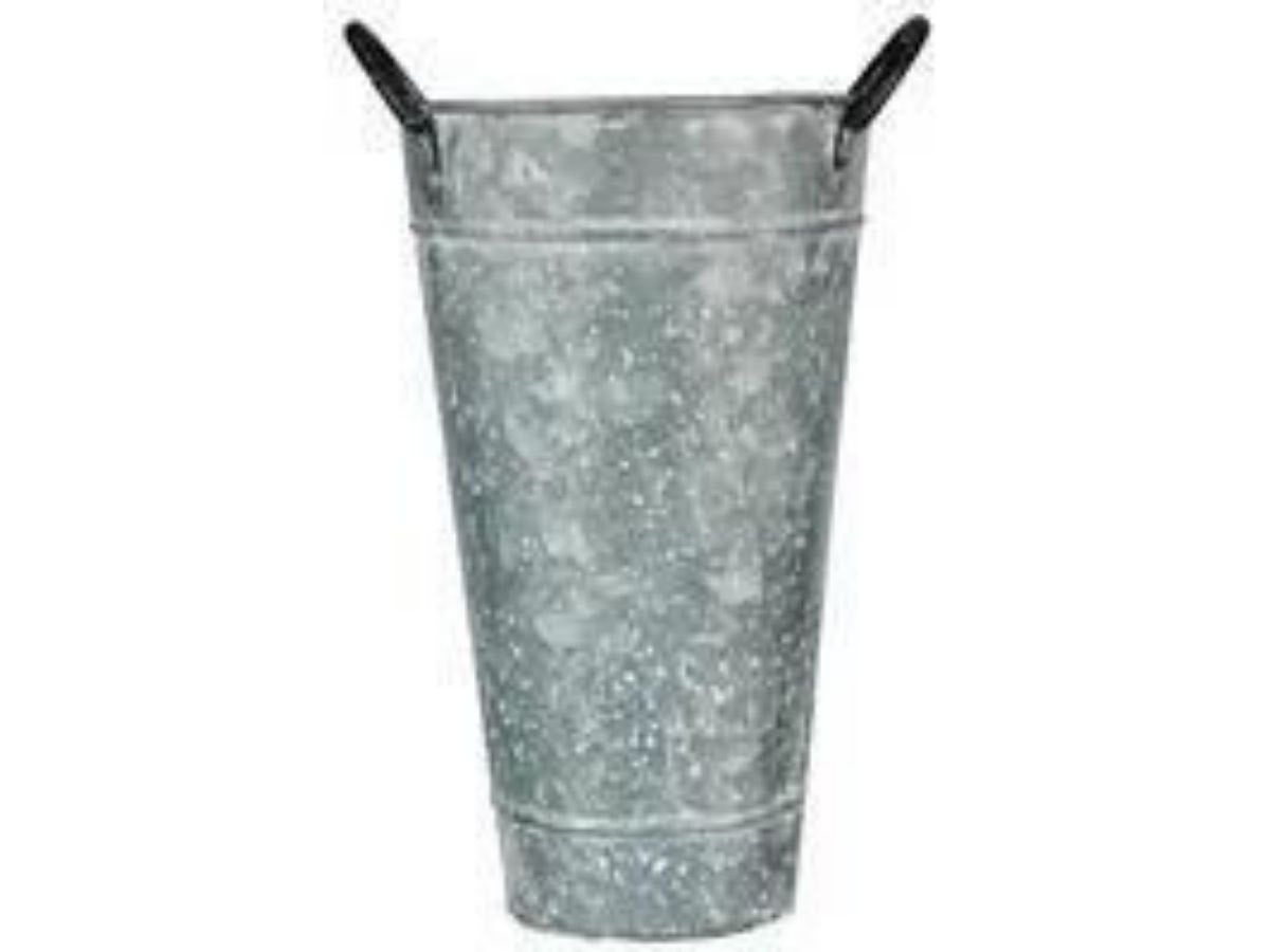 Galvanized Metal Flower Bucket12" Everlasting