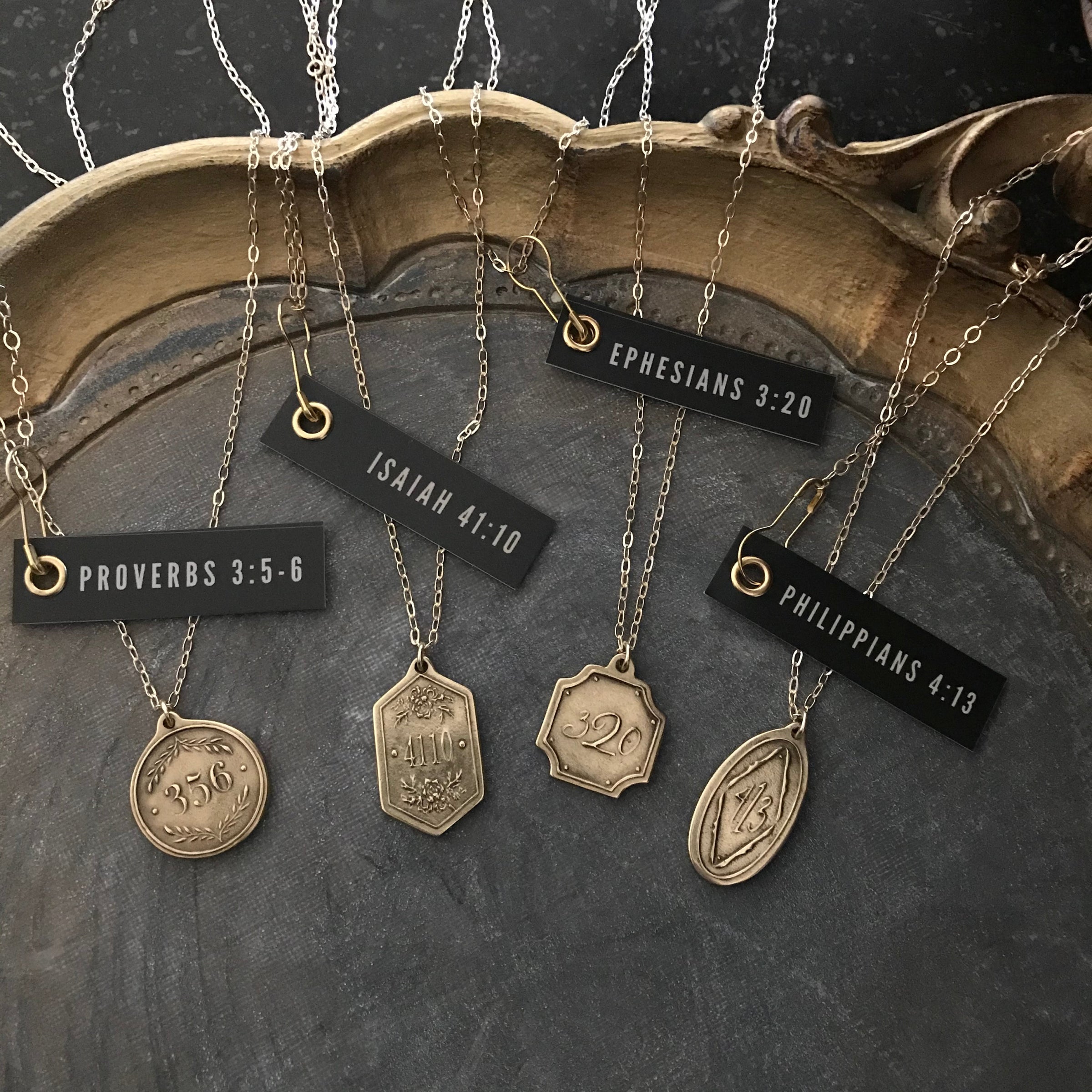 Bible verse pendant necklace sales